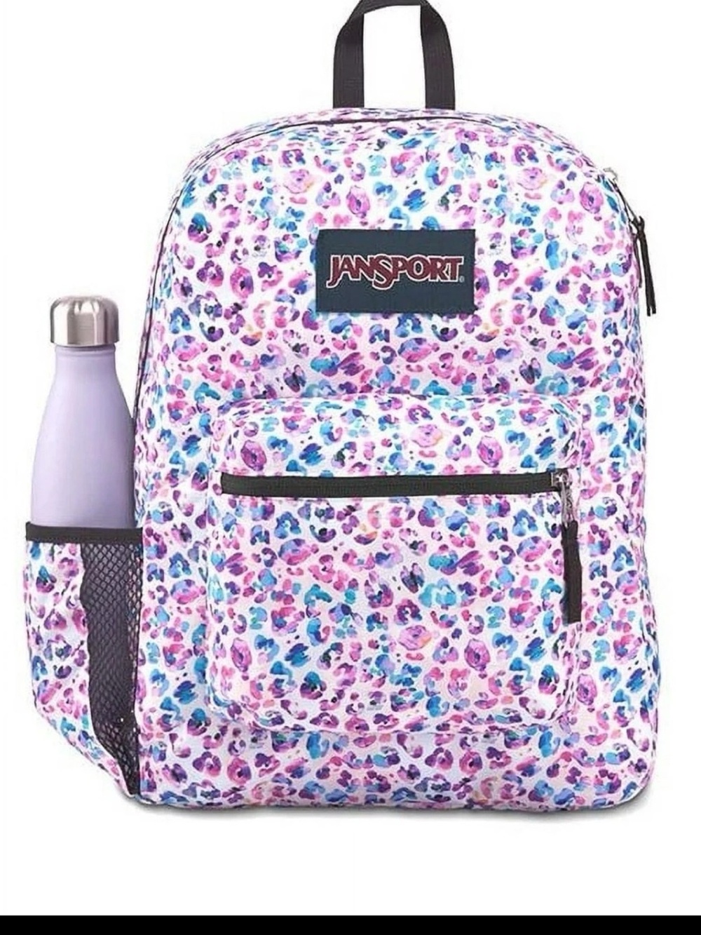 Jansport Kids Leopard Print Backpack in Pink, Purple & Blue